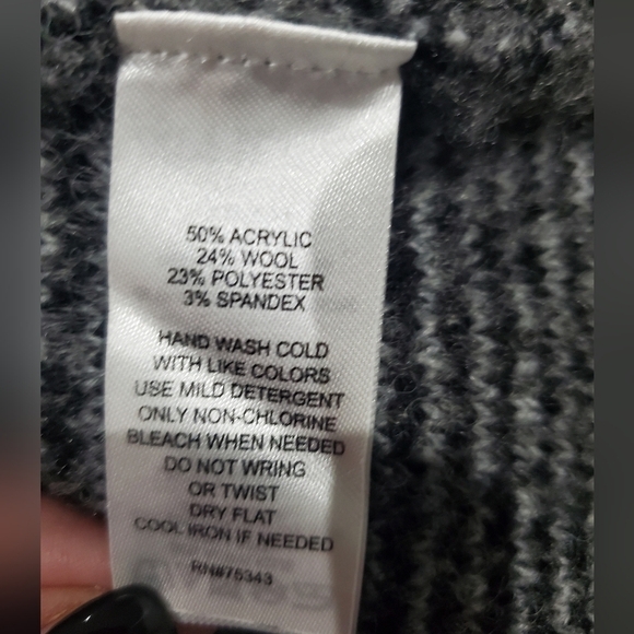 Cynthia Rowley black and gray cowl neck wrap open front cardi size small - Picture 8 of 9